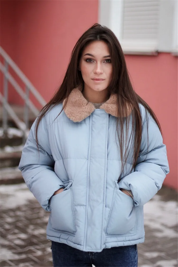 

2019 Spring New Style Plush Collar Bread Cotton Coat AliExpress EBay
