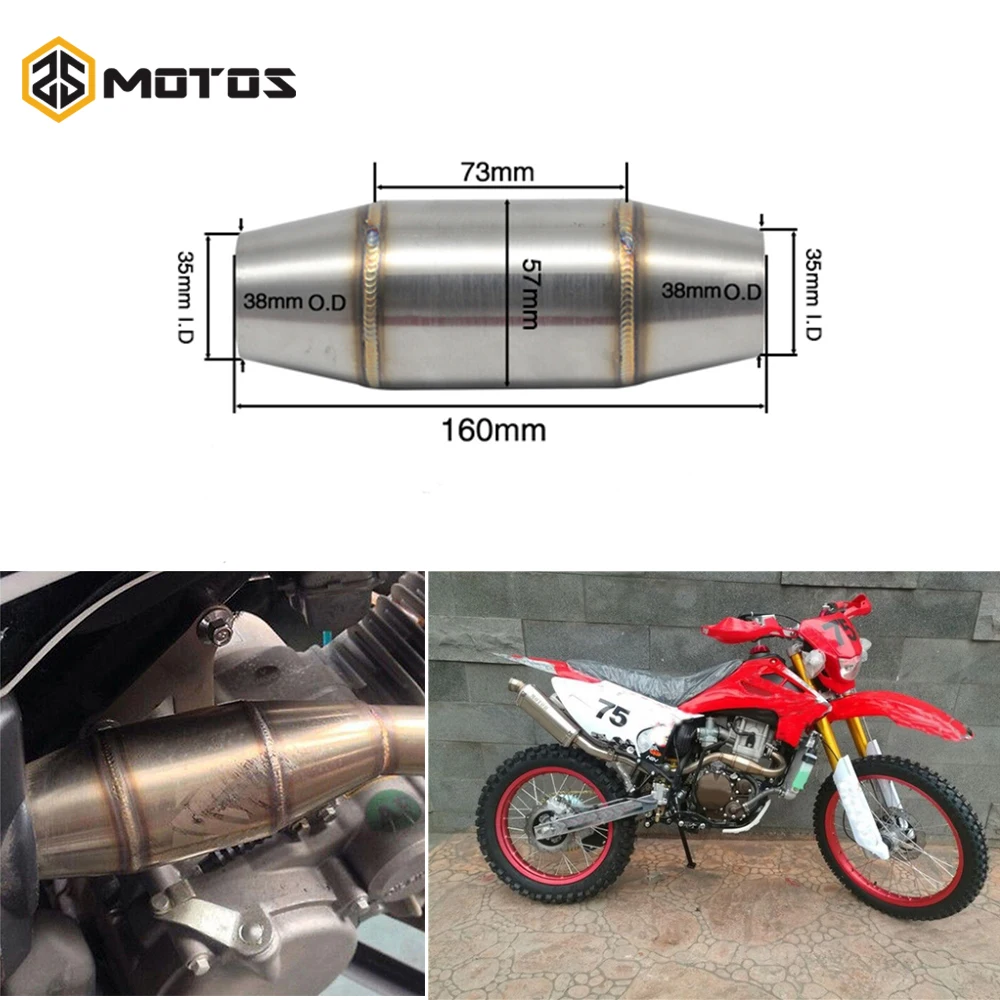ZS MOTOS выхлопная труба мотоцикла 35 мм Глушитель катализатор Расширительная камера ДЛЯ CRF RMZ DRZ KTM YZ F KXF CRF WRF WR YZ выхлоп