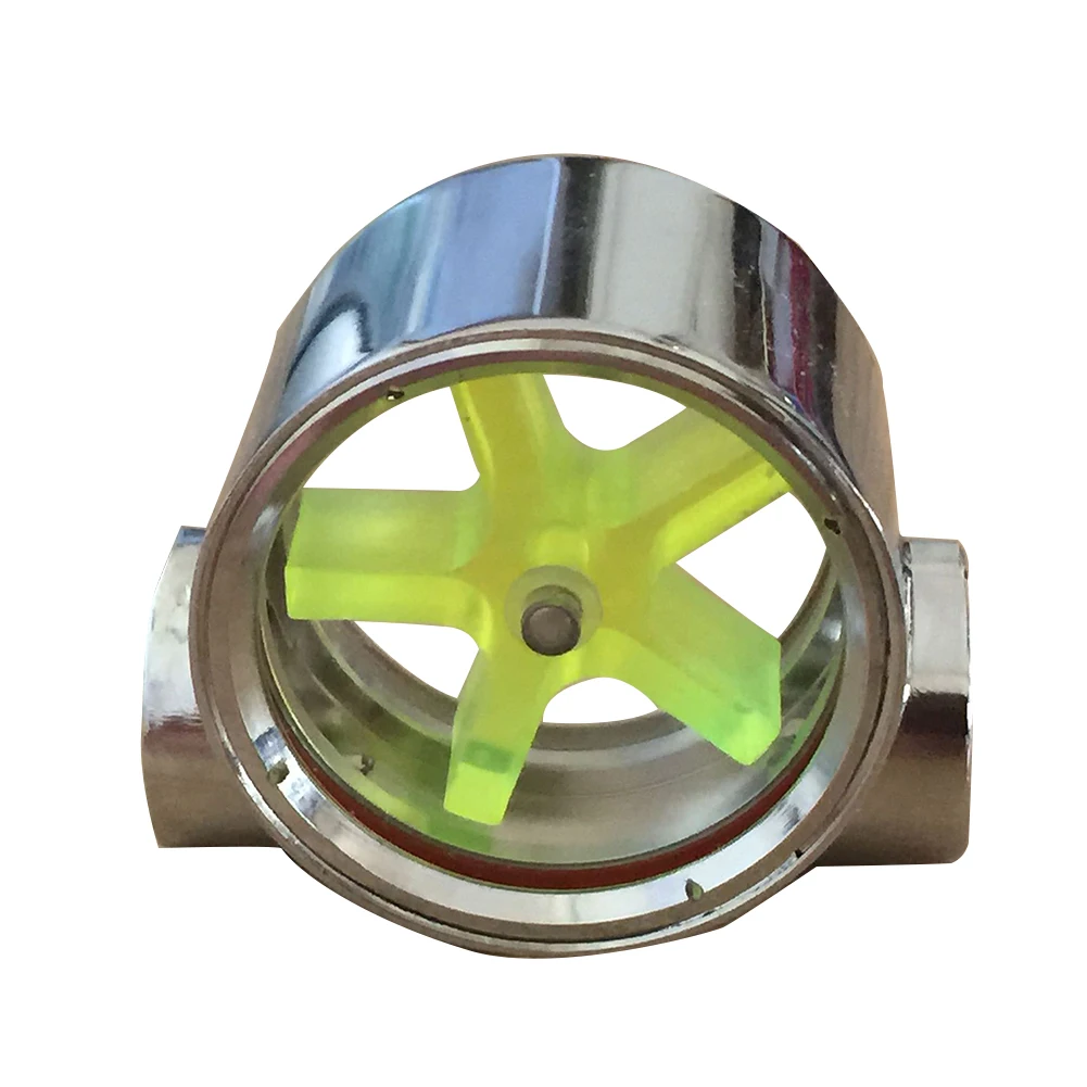 Water Cooling Flow Indicator Meter Copper Chromed 2 Ways G1//4 Threaded Parts