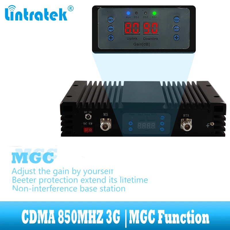 lintratek Supper Power CDMA 3G UMTS 850 mhz Signal Booster GSM 850mhz Mobile Phone Cellular Signal Amplifier High Gain Repeater
