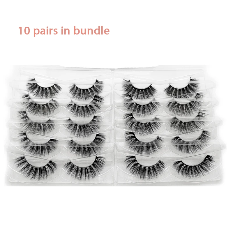 

10 Pairs 3D Mink Eyelashes Bundle 25mm Bulk Mink lashes Simple Pack Artificial Eyelashes Wholesale False Eyelashes Lash Vendors