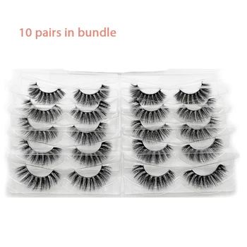 

10 Pairs 3D Mink Eyelashes Bundle 25mm Bulk Mink lashes Simple Pack Artificial Eyelashes Wholesale False Eyelashes Lash Vendors