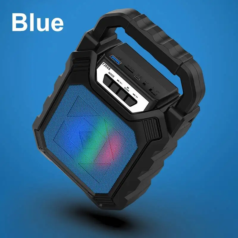 Синий Портативный bluetooth беспроводной динамик Hifi бас динамик 1200 мАч музыкальный плеер громкий динамик коробка Поддержка TF карта FM радио Aux в 3,5 мм - Цвет: Синий