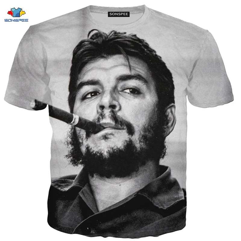 Мужская футболка с 3D принтом SONSPEE New World Celebrity Che Guevara крутая мотоциклетная забавным