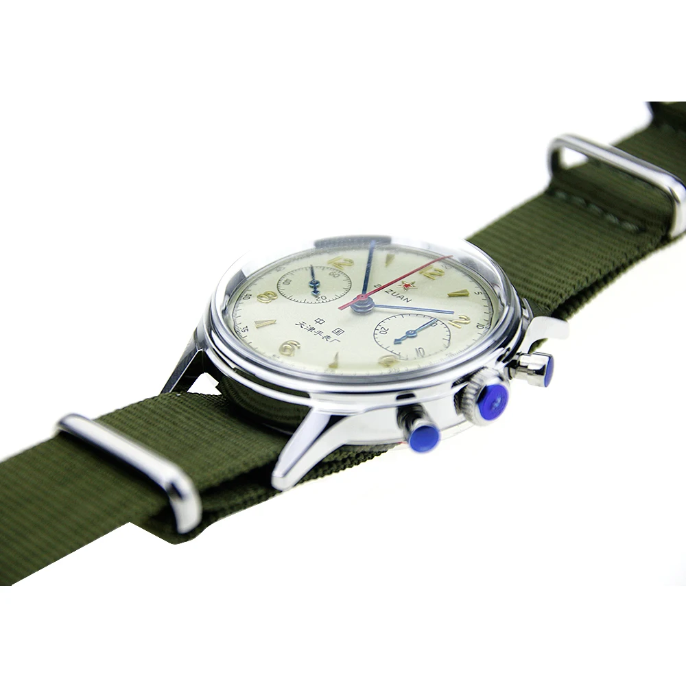 Твердые акриловые Sugess механические хронограф для морской чайки 1963 ST1901 движение Мужские часы пилот Flieger B-UHR военные
