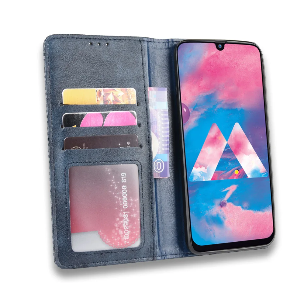 Магнитный винтажный кожаный чехол Премиум Coque для samsung Galaxy M30s M307FD чехол 6,4 дюймов флип фривольный анти осенний чехол