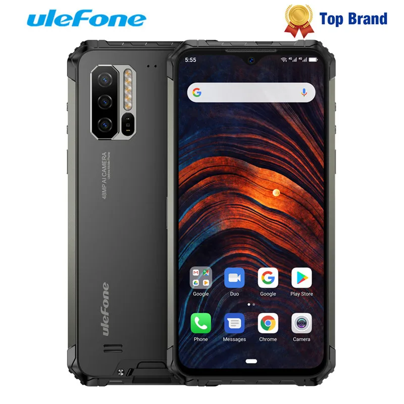 Ulefone Armor 7 IP68 Rugged Smartphone Android 9.0 NFC Helio P90 Octa Core 6.3'' 8GB+128GB 48MP 4G 5500mAh Mobile Phone Android