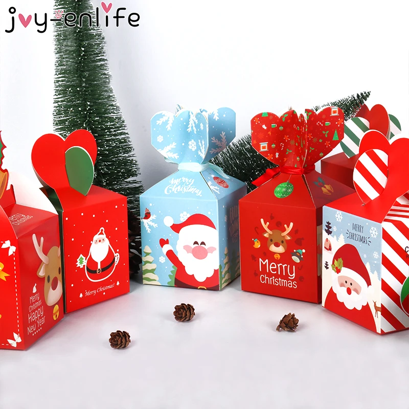 

JOY-ENLIFE 5pcs Merry Christmas Gift Bags Santa Claus Tree Packing Bags Happy New Year 2020 Christmas Candy Bags Navidad 2020