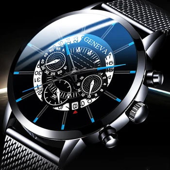 

2020 Fashion Mens Business Watches Luxury Men Casual Date Calendar Clock Stainless Steel Mesh Belt Quartz Wrist Watch