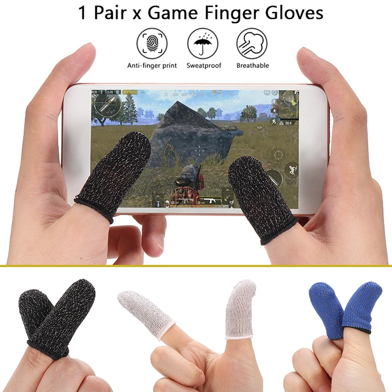 

2pcs Professional Touch Screen Thumb Finger Sleeve for Talet Mobile Game Finger Sleeve Touch Screen Non-slip Thumb Breathable