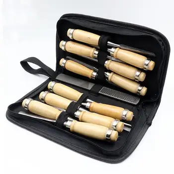 

Litake 14Pcs/set Manual Wood Carving Hand Chisel Tool Set Carpenters Woodworking Carving Chisel