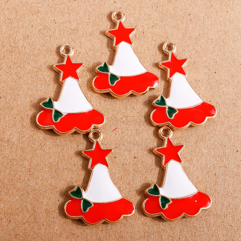 10 Stück Emaille-Weihnachtsbaum-Charm-Anhänger für Halskette, Armband, DIY-Ohrringe, handgefertigte Schmuckherstellung, Zubehör – Detail 24