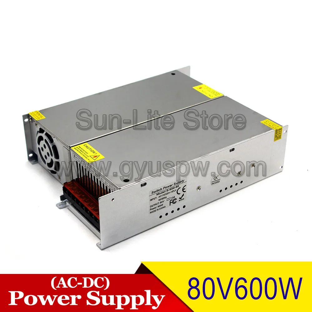 Выход 80V 7.5A 600W импульсный источник питания для промышленного оборудования с ЧПУ система времени и посещаемости DC80V источник питания драйвер