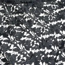 Черная вязаная гипюровая кружевная ткань молочный шелк кружевная ткань классический цветочный узор кружевная ткань ретро Свадебная кружевная ткань по двору