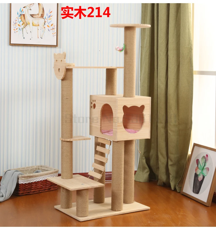 Массивная деревянная рама для скалолазания кошек, игрушка для кошек, колонна для кошачьих деревьев, кошачий наполнитель, деревянная подставка для кошек, скалолазание для домашних животных, кошачья доска для царапин