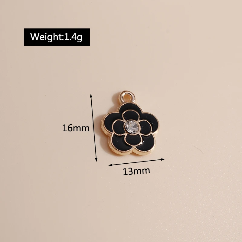 10pcs Enamel Flowers Charms Cute Rose Sakaru Charms Pendants for Necklace Bracelet DIY Jewelry Making Accessories