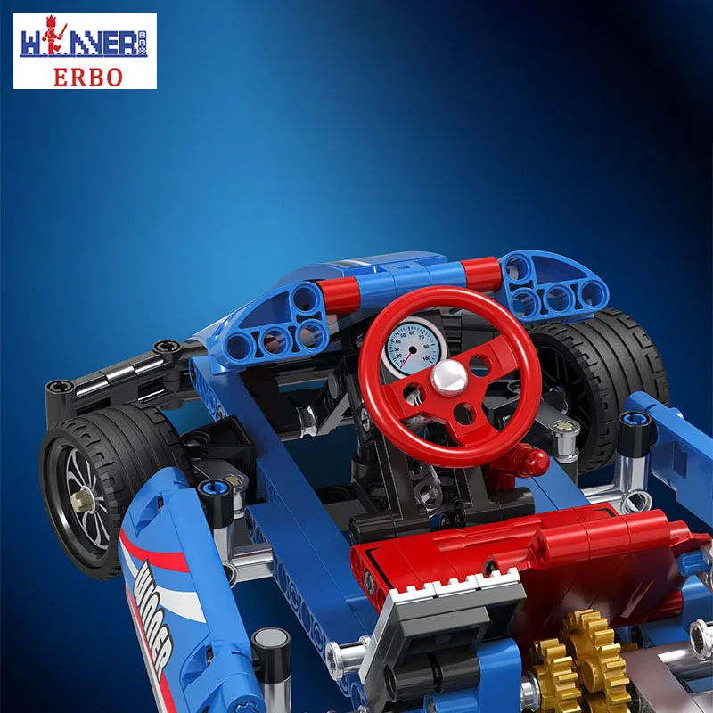 ERBO 1:8 строительные блоки Technic City Racing Car Kart автомобиль обучающий DIY 371 шт Кирпичи