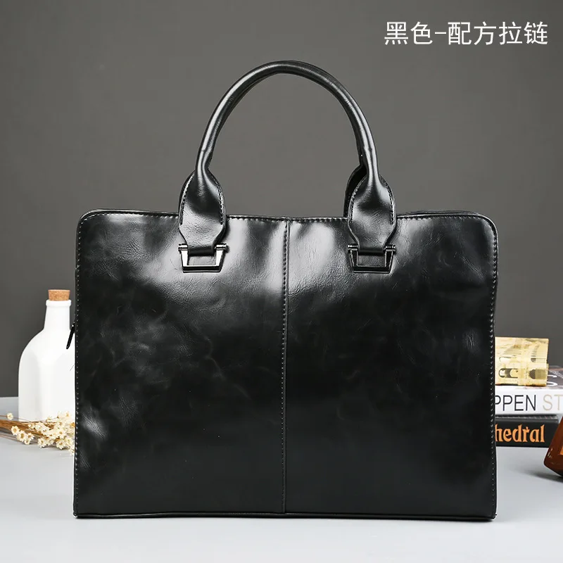 New fashion portable shoulder bag messenger bag business computer bag men's briefcase - Цвет: -