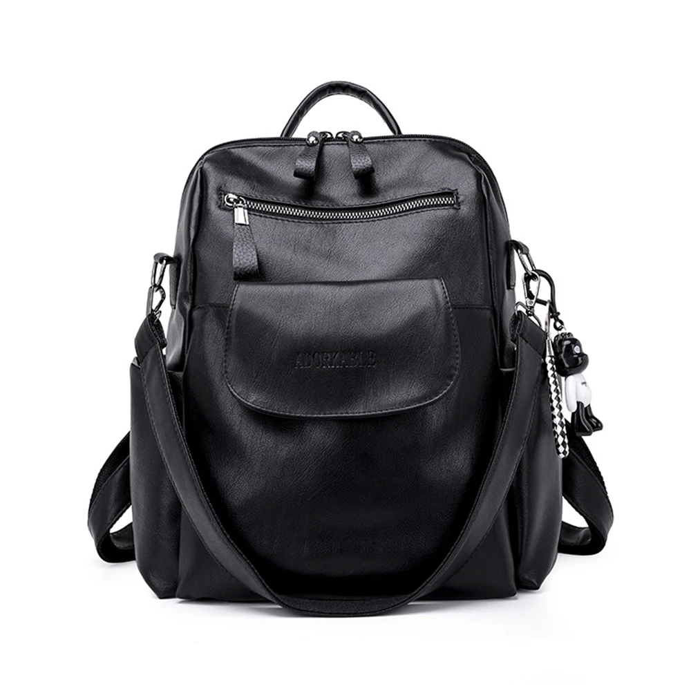 

B02009 Korean Fashion PU Leather Backpack Women Casual Travel Backpacks Parchment Design School Shoulder Bags for Girls Students