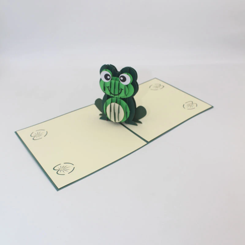 3D ручной работы Мультфильм Лягушка принц бумага приглашение открытка студенческая день детей день рождения подарок друг