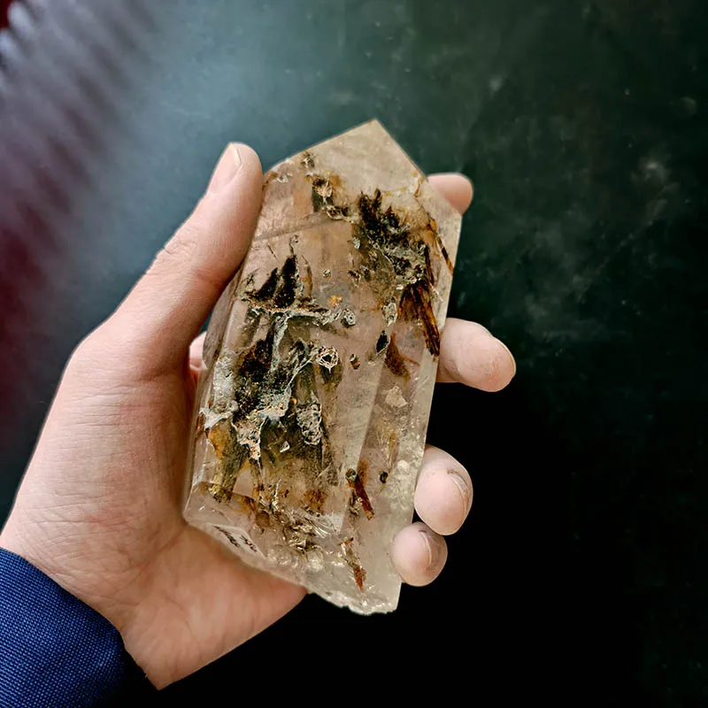 Кристал-фантом кварцевый башня натуральные камни призрак Wicca Cristal Islande Пьер Naturelle Cristaux Исцеление Декор медитация XSY