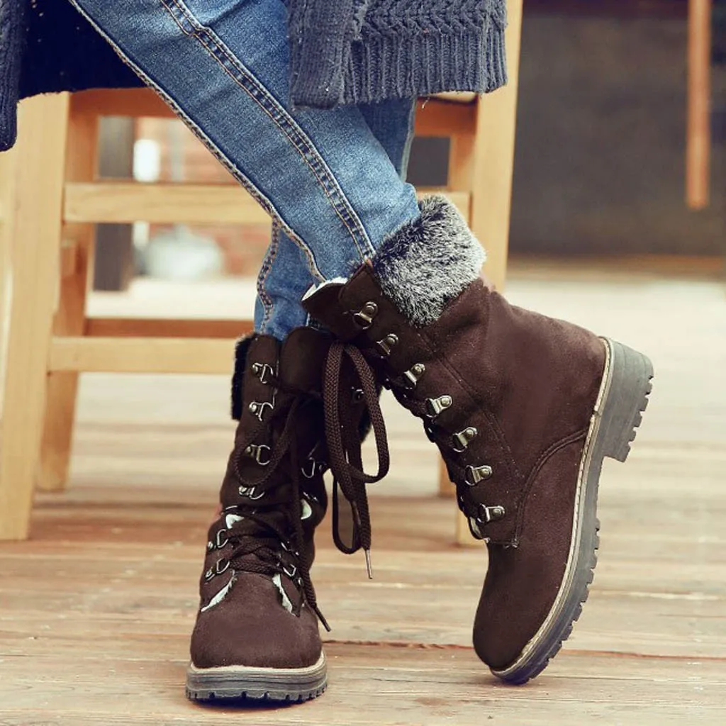 Winter Plus Velvet Ankle Boots For Women Round Toe Classics Suede Snow Boots Women Winter Warm Woman Shoes Ботинки Женские Drop