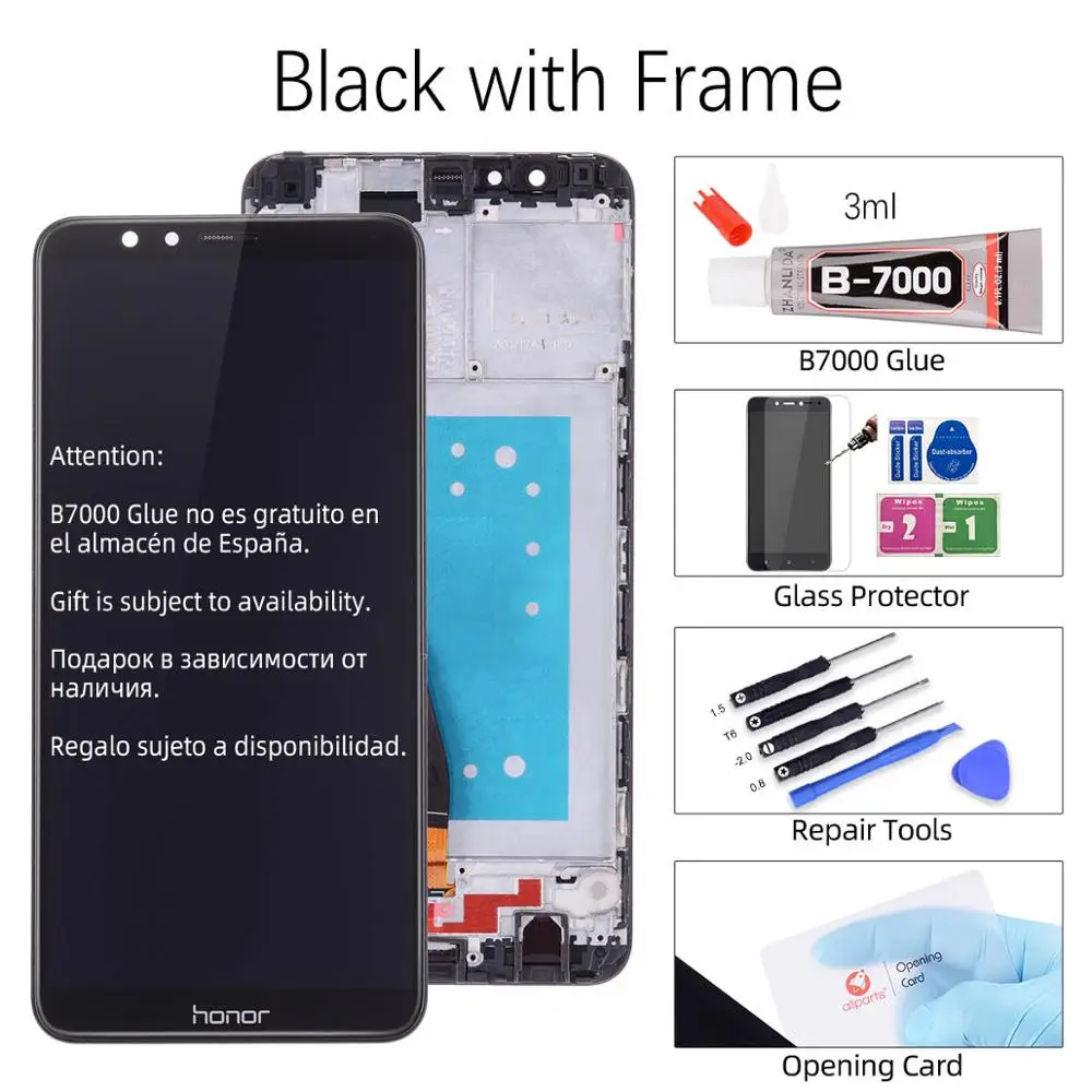 Black with Frame Для Honor 7x дисплей сенсорный экран Замена с рамкой дисплей для huawei Honor 7x ЖК-дисплей дигитайзер BND-L21 - Цвет: Black with Frame