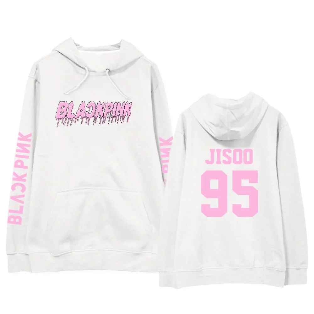 JISOO w Kpop/черная розовая толстовка с капюшоном JENNIE JISOO LISA ROSE; толстовки с длинными рукавами; утепленная осенне-зимняя одежда; верхняя одежда - Цвет: JISOO w