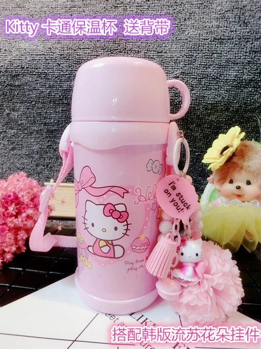 260ml Helloo Kitty Thermos Cup 304 Stainless Steel Water Bottle Pink Kitty Cat Insulated Cup Thermos Flask Hot Water Thermos