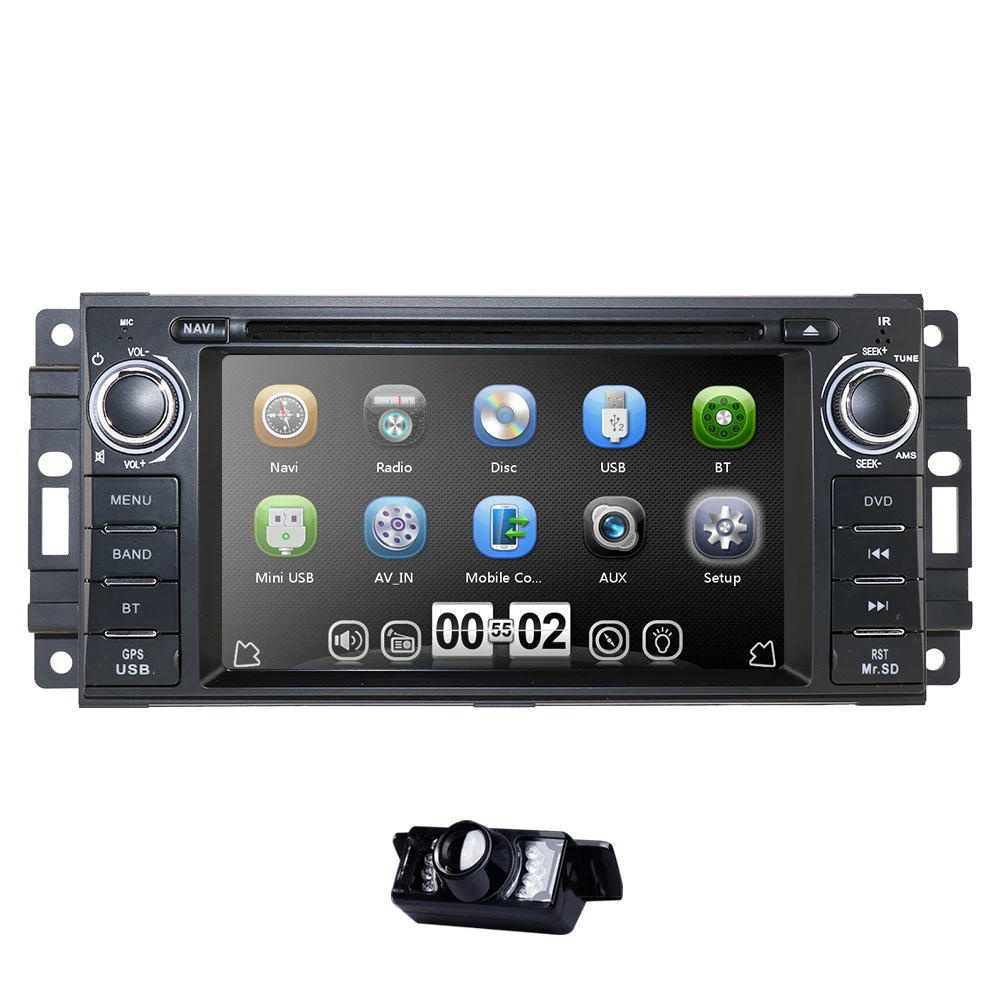 Cheap Car Monitor DVD Player For Wrangler Compass Grand Cherokee 2008-2011 With GPS Navigation Multimedia radio steering wheel BT DVR 3