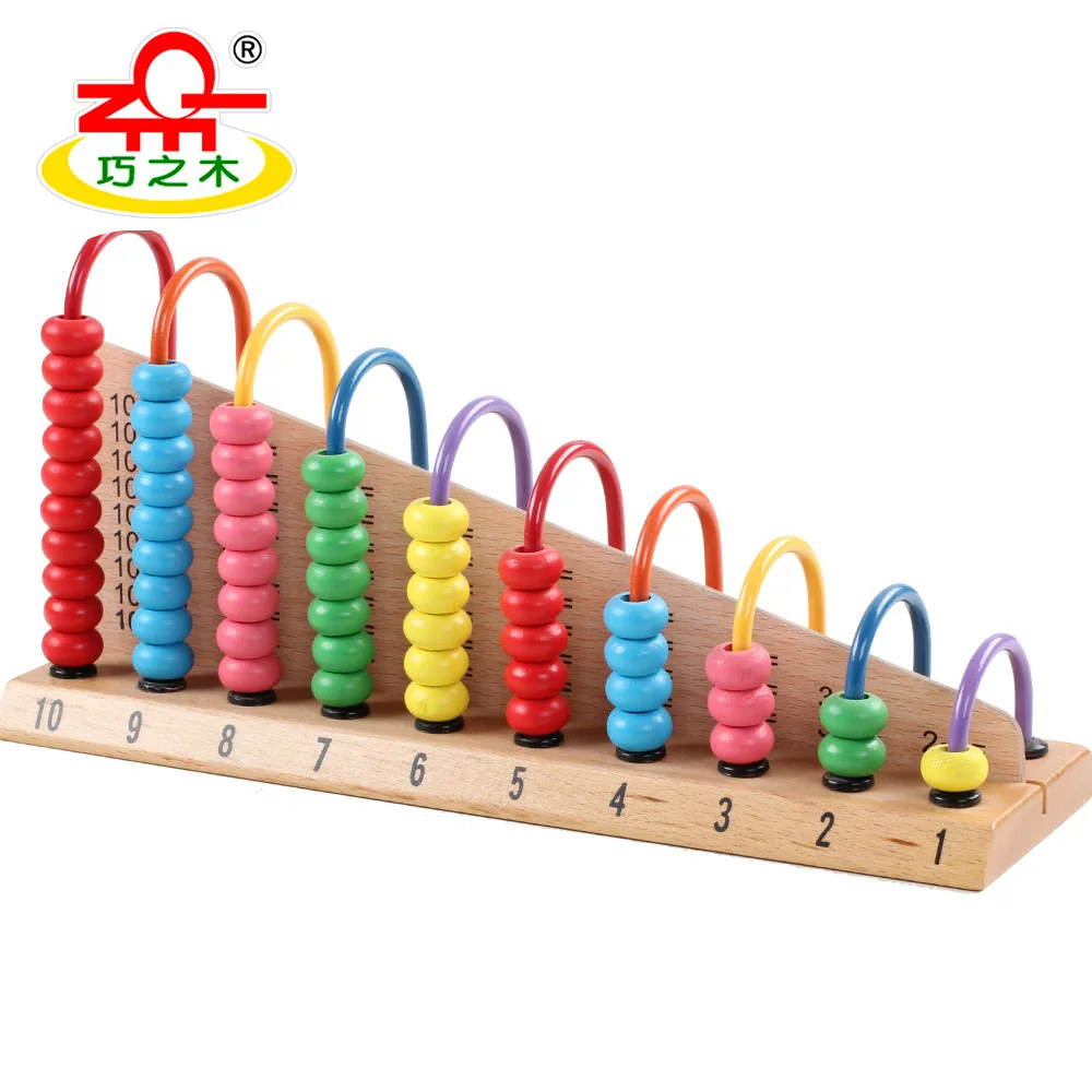 

Solid Wood Abacus Calculation Rack Early Learning Building Blocks Calculation Frame Children'S Educational Toy Abacus Calculatio