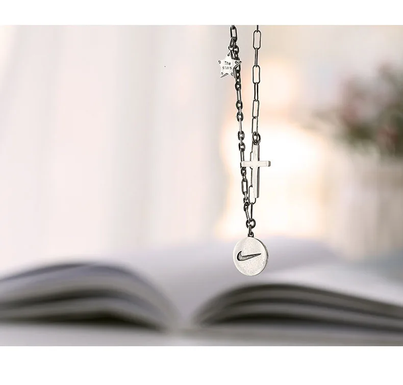 S'STEEL, 925 пробы, серебряный крест, Корейская монета, подвеска, ожерелье, Ретро стиль, колье для женщин,, Regalos Para Mujer, массивные ювелирные изделия
