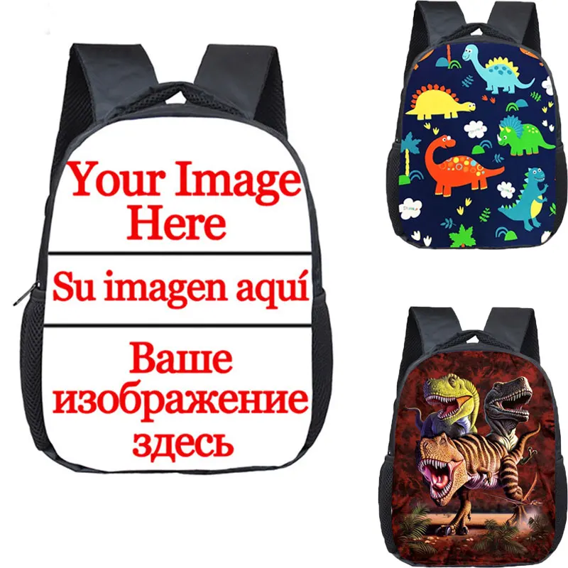 School-Bags Backpack Dinosaur Your-Logo-Name Customize Children Animals Baby Image 12inch