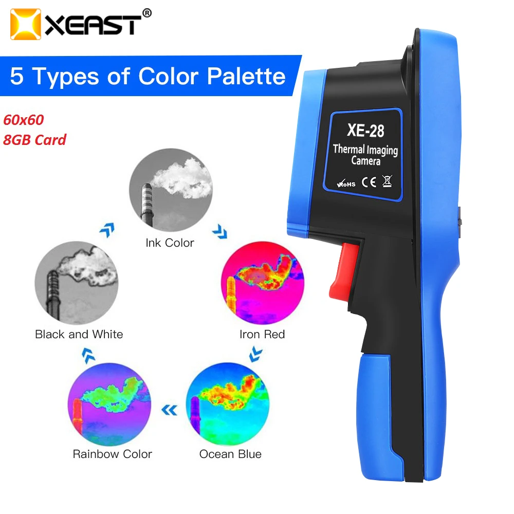 XEAST выпуск цветной экран ручной Тепловизор Инфракрасная тепловизор камера