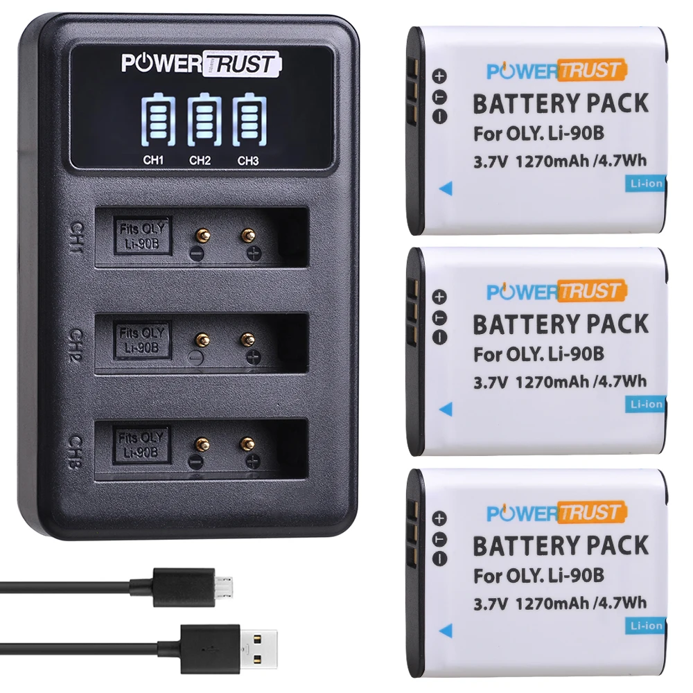 Cámara Cargador De Batería Olympus 90B para Tough TG-1 iHS TG-2 TG-3 TG-4 cámaras IR