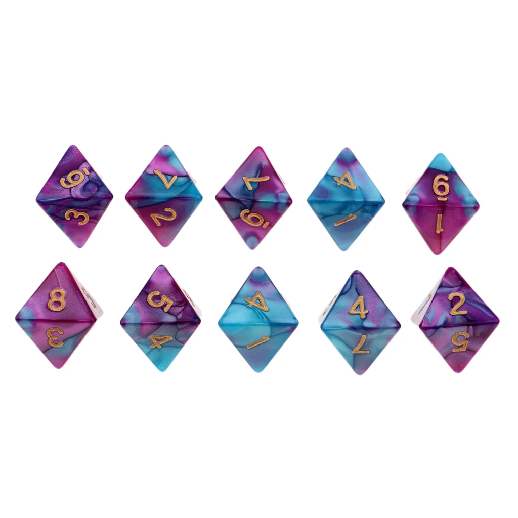 10 Pieces Polyhedral Dice Set Multi-sided Dice D8 for TRPG D& Dragons Game 8-sided Dice Set 