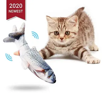 

Realistic Plush Toys Simulation Electrical Doll Funny Fish Plush Cats Pet Toy Cat Wagging Fish USB Electrical Moving Fish Hot!