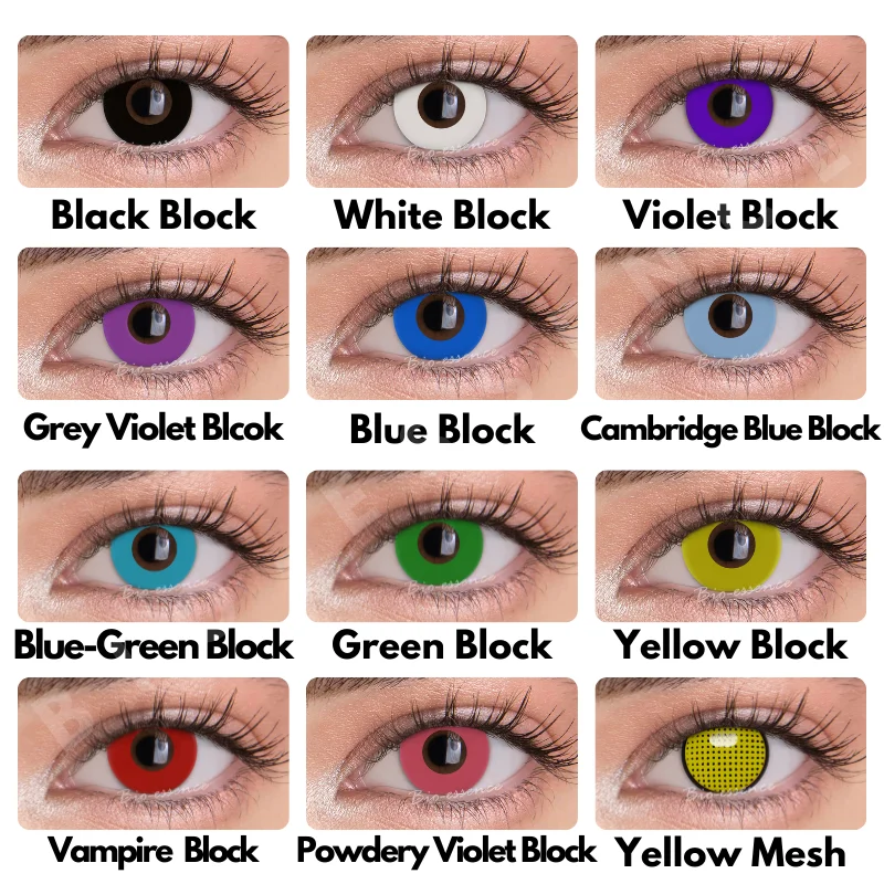 

Bio-essence 1 Pair Year Use Cosplay Contact Lenses for Anime Makeup Colored Eye Contacts Pupilentes Black Lenses for Blue Eyes