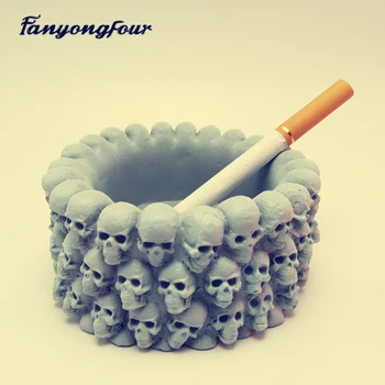 

Skull Ashtray Concrete Silicone Mold Baking Mold Resin Gypsum Chocolate Candle Mold Free Shipping