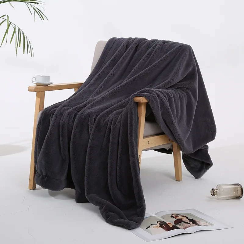 

2020 Autumn Winter Solid Color Sofa Blanket Solid Color Fake Fur Single Sofa Blankets Tie Dye Plush Warm Fleece Blanket