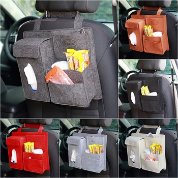 

Multi-Pocket Cars Seat Back Bag Multifunctional Car Sundries Organizer Felt Cover Seats Holder Car Stowing Tidying Accessories