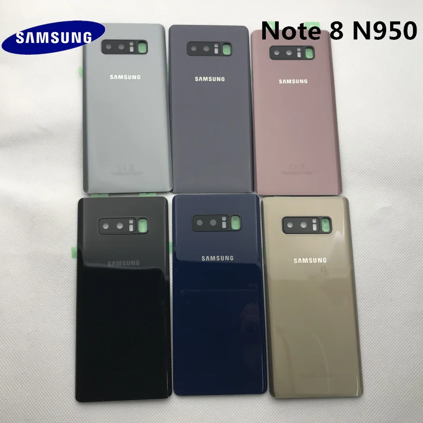 Заднее стекло SAMSUNG для SAMSUNG Galaxy Note 8 N950 N950F задняя крышка батарейного отсека задняя крышка Корпус чехол замена клейкая наклейка