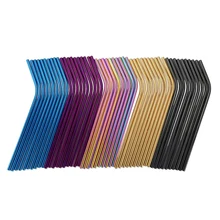 50 пищевой нержавеющей стали соломенная трубка для взрослых из нержавеющей стали цветная металлическая соломинка