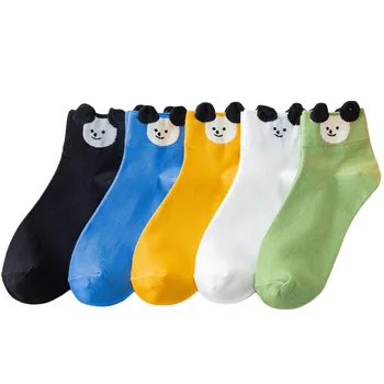 

women socks cotton summer Candy colors 3D Cute little ears socks animal picture Cartoon Casual носки