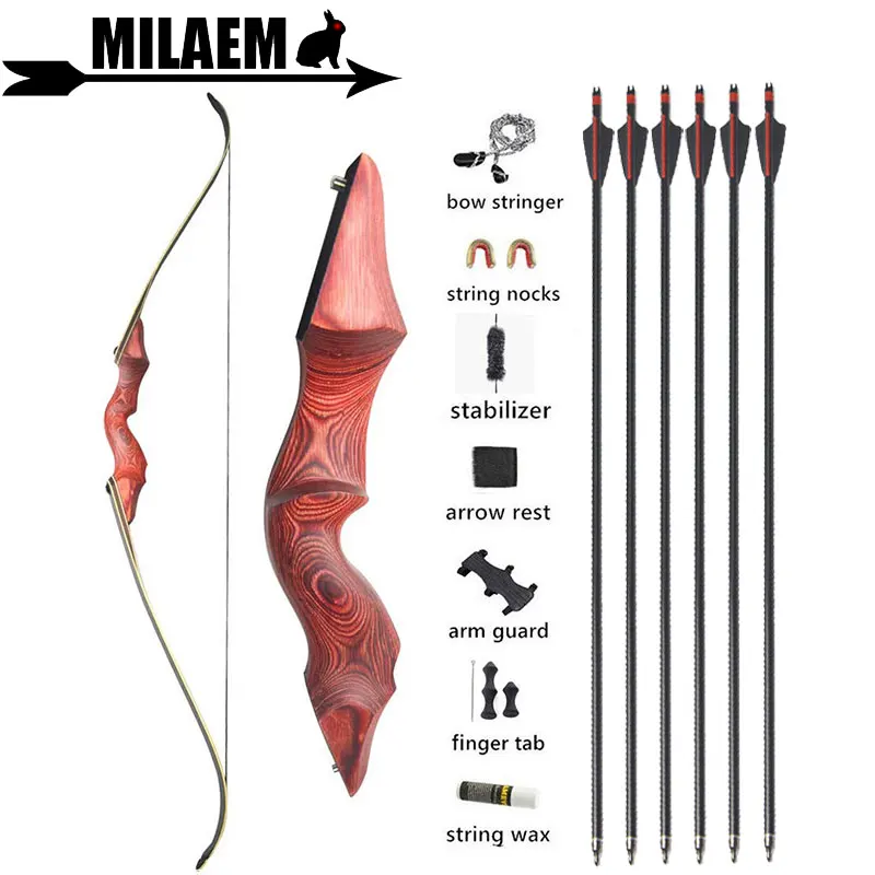 

60Inch Archery Recurve Bow And Arrow Set 30-60lbs Takedown Hunting Bow With 6pcs Fiberglass Arrows Target Shooting Accessories