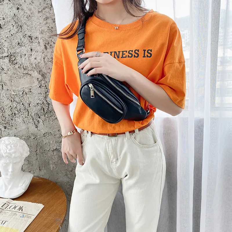 Women's Bag Luxury Bag Belt Bags Solid Color Pu Leather Fanny Pack Female Bag  Fashion Belly Band Shoulder Bag Waist Bag - Waist Packs - AliExpress