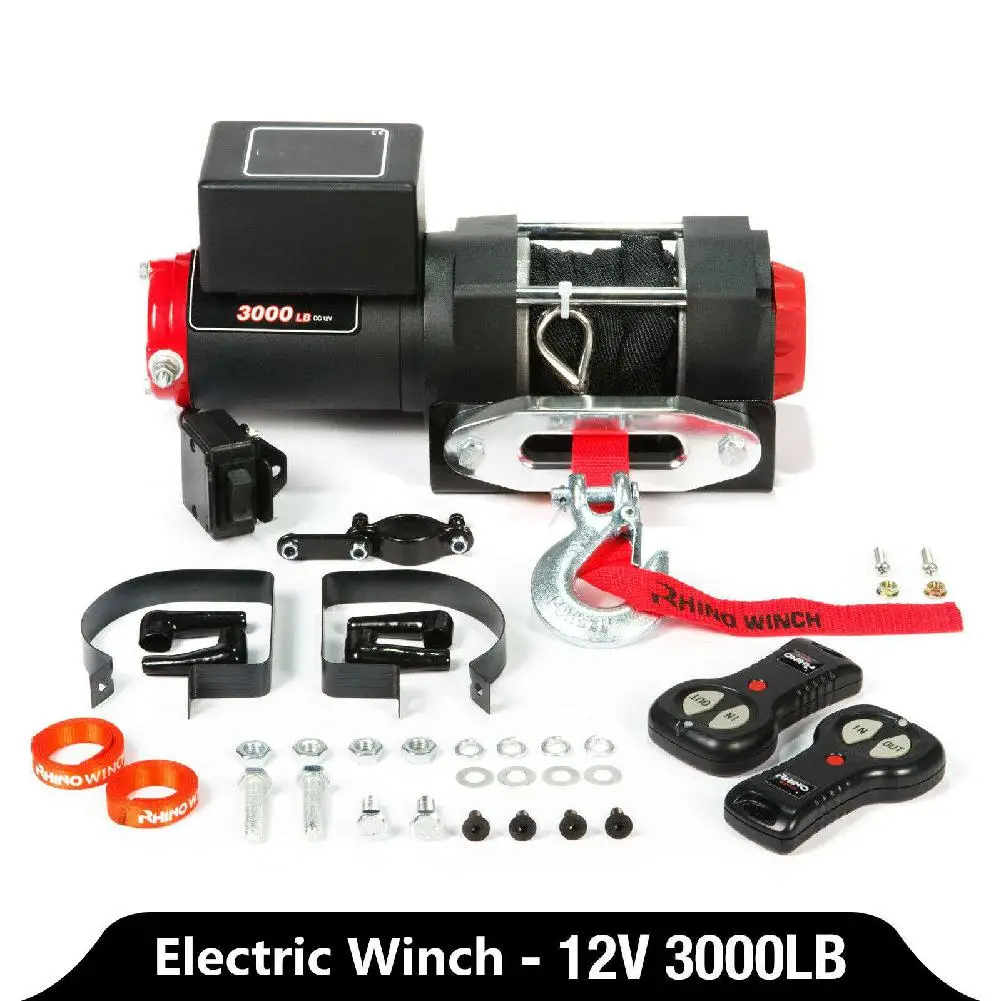 

12V Car Electric Winch with 3000LB Dyneema Synthetic Rope ATV Winches with Wireless Remote Control for ATV Off Road Universal