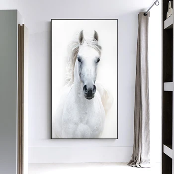 

Nordic Style White Horse Canvas Painting Posters And Prints Quadros Modern Wall Art Picture For Living Room Home Decor Cuadros