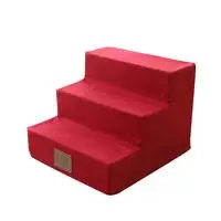 Red 3 layers Удобная лестница для собак, губка, лестница, легко удаляемая, моющиеся шаги для лазания домашних животных, маленькая собака, кошка, скалолазание, диван или кровать - Цвет: Red 3 layers