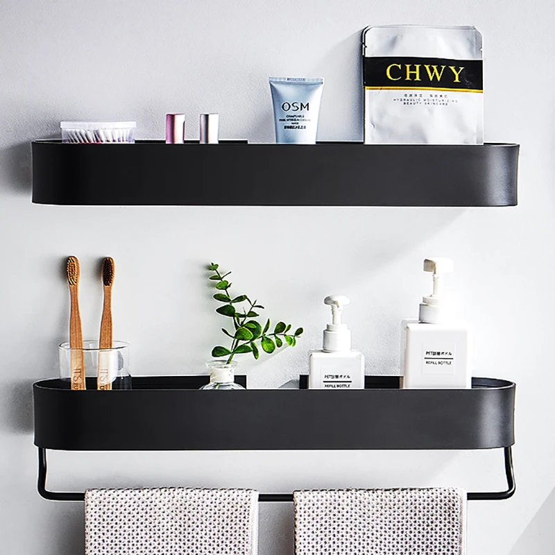 Bathroom Wall Mounted Shelf Rack Towel Holder Shower Storage Basket Kitchen Organizer storage rack towel rack bathroom shelf shower shelf bathroom storage shelf storage shelf bathroom accessories shower rack bathroom corner shelf floating shelves